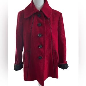 🔥🔥Simonton Says Womens Red  Button Up Jacket Sz small Lined